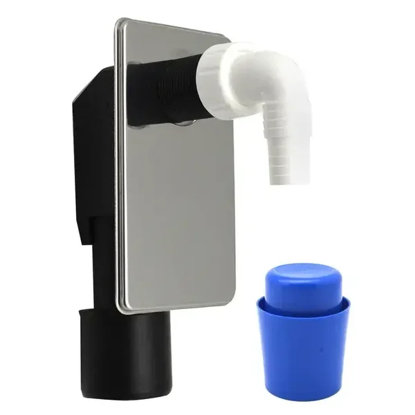 SIFONE LAVATRICE AD INCASSO CON PLACCA INOX Diam. 40-50