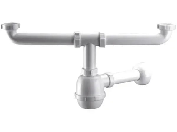 SIFONE PER LAVELLI A 2 VIE CON ATTACCO LAVATRICE 1" 1/2 Diam.40