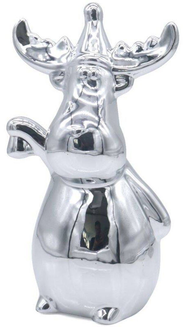 Keramische Rendier 18cm Zilver