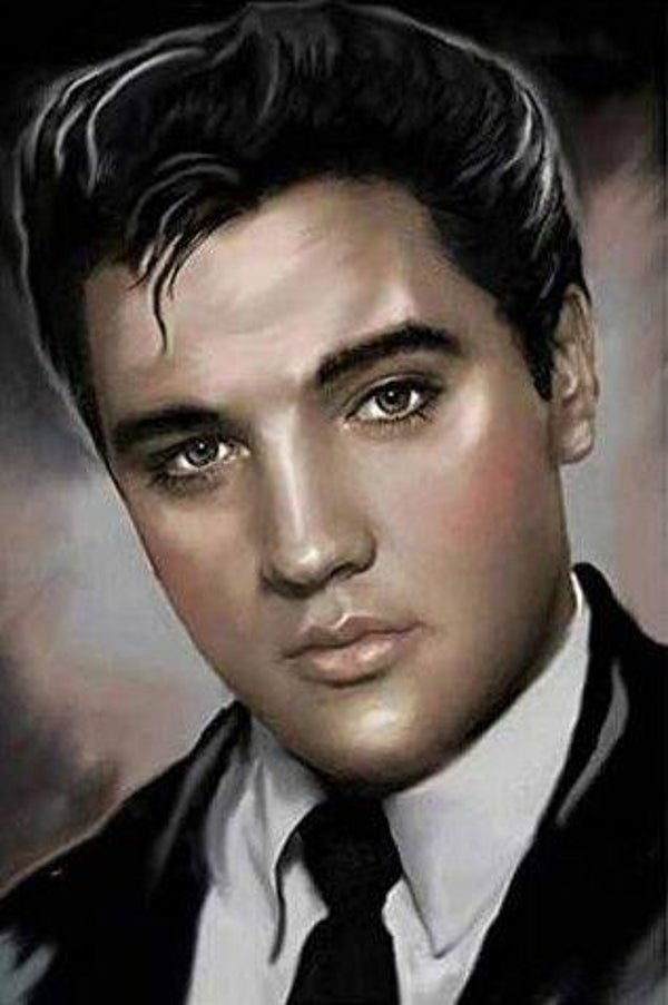 Diamond painting (ronde steentjes) Canvas 40x30 cm Young Elvis