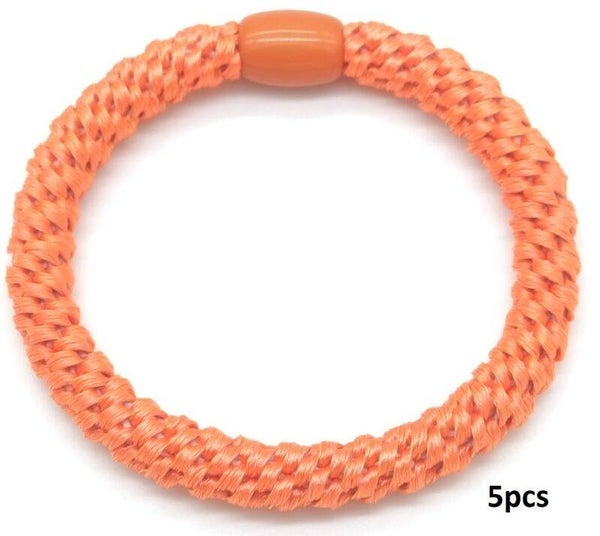 Haar elastiek 5stks Neon Oranje