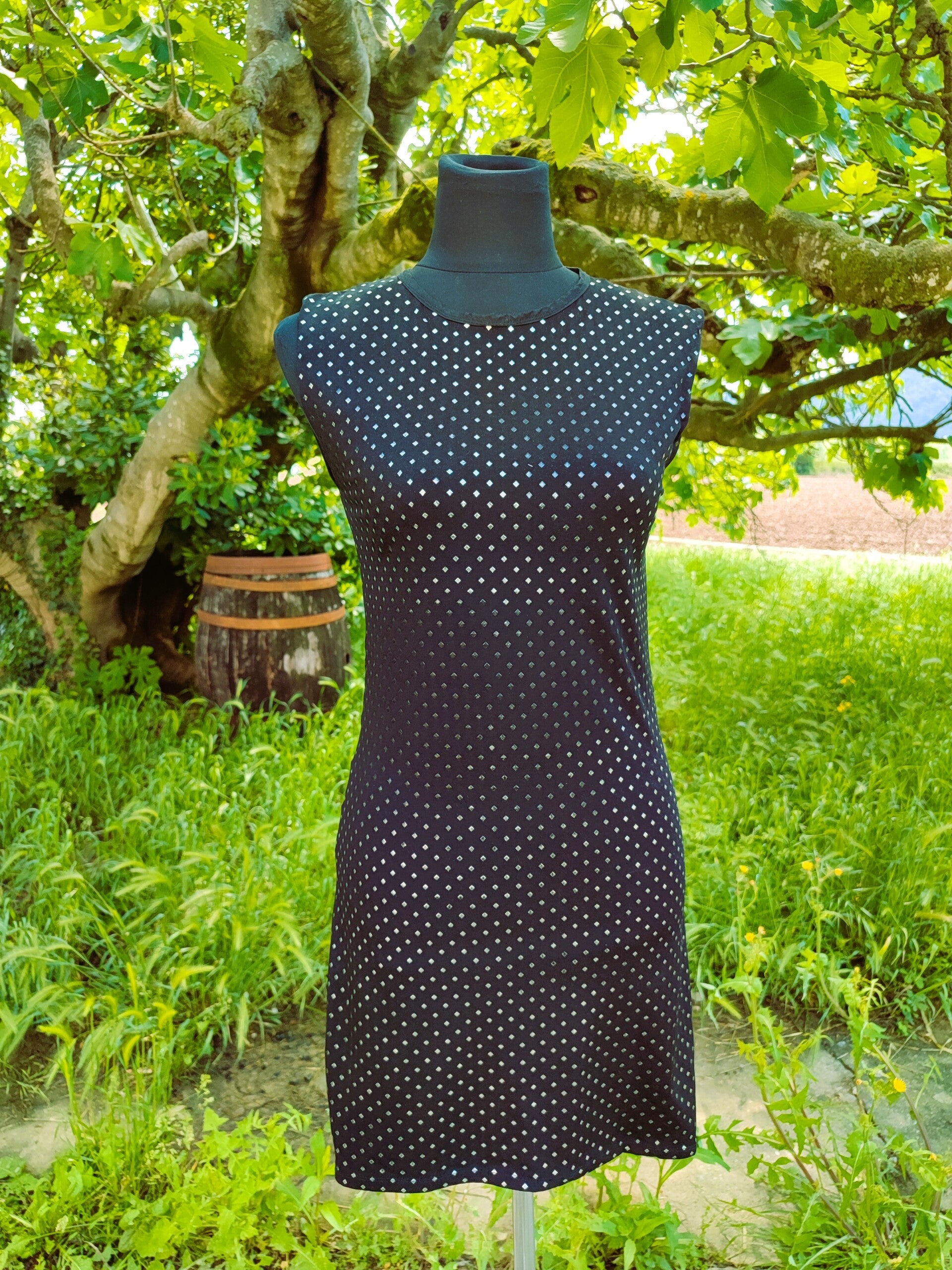 Vestido Negro plateados