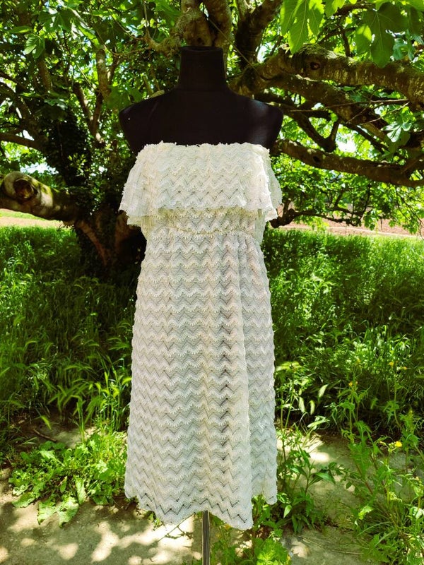 Vestido blanco hilo dorado