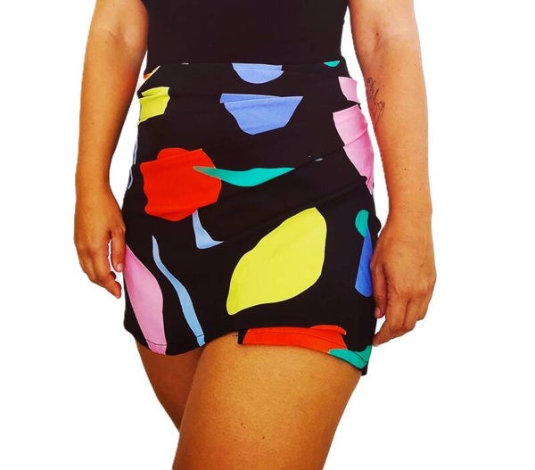 Falda Burdeos - colores sobre negro - AGOTADA