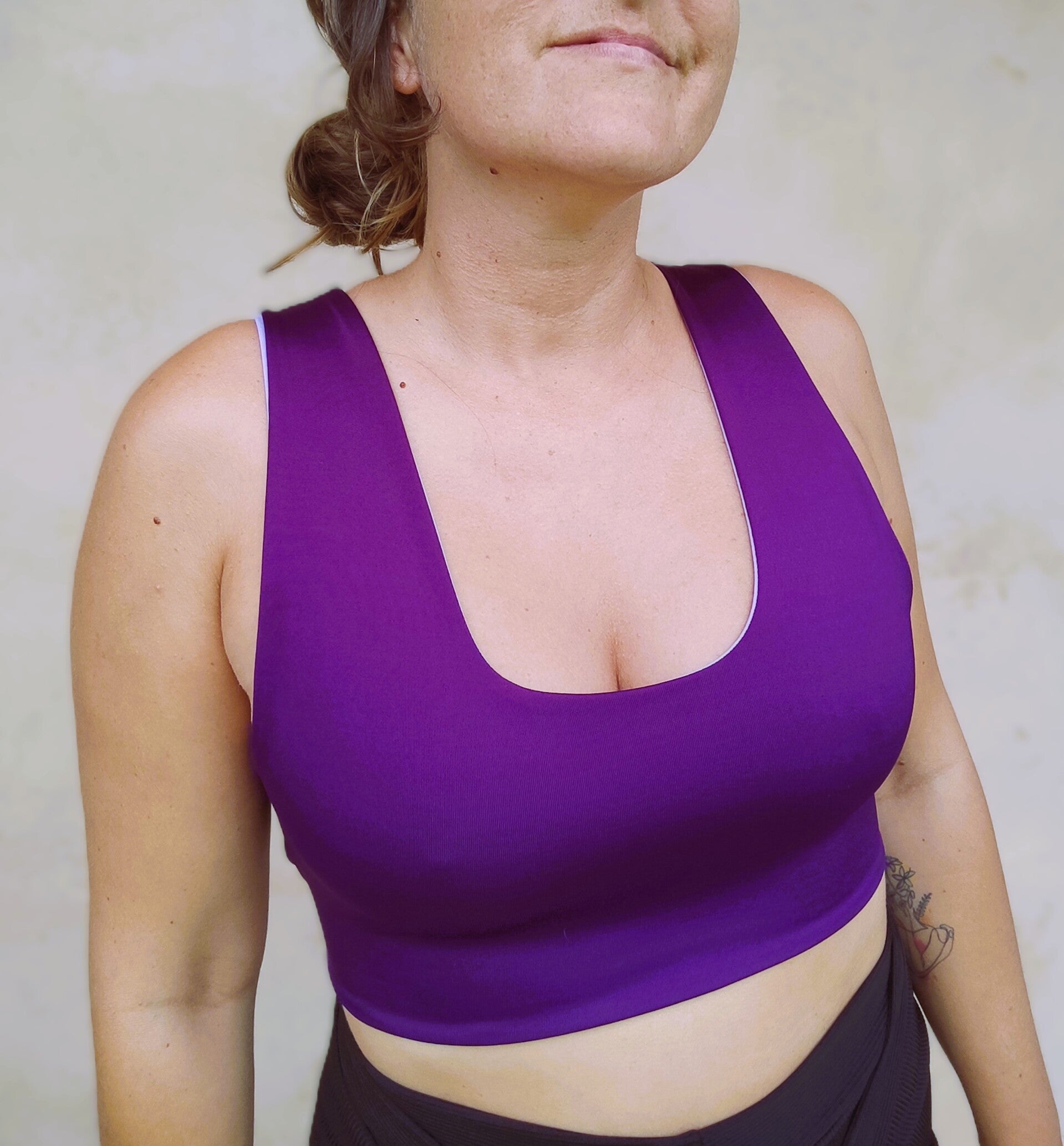 Top Galicia con escote Malva reversible Lila con lazo - AGOTADO