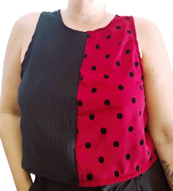 Camisa Lunares granate