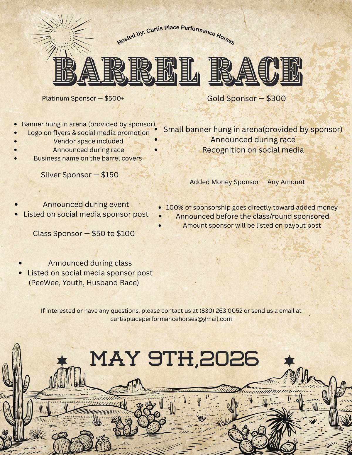 Barrel Race Information | Curtis Place Performance Horses & Barrel Racing