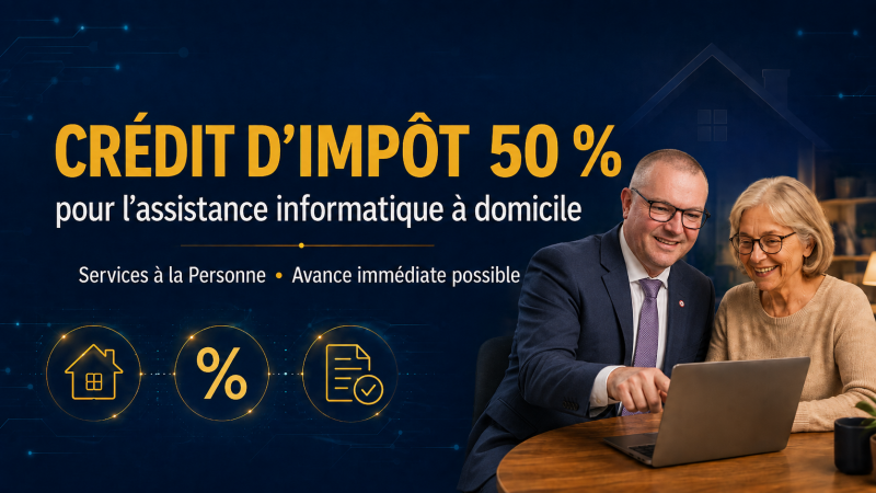 Assistance informatique à domicile avec crédit d’impôt 50 % à Bram et Carcassonne