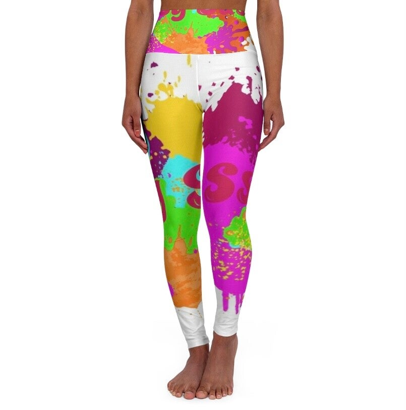 Vibrant Splash Yoga Leggings