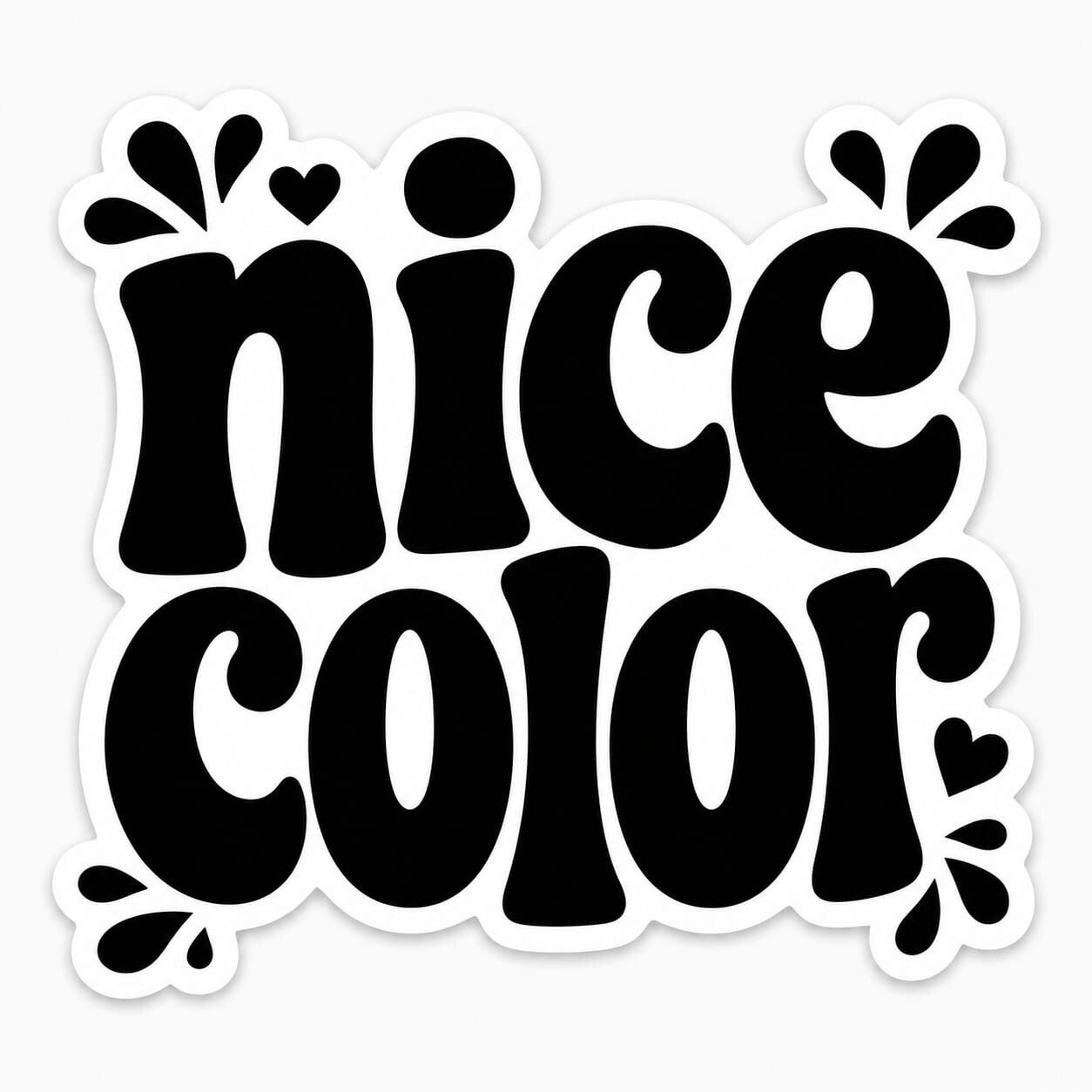 Rub on „nice color“ schwarz auf transparent