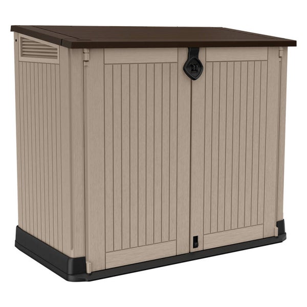 6125774 BAULE PORTA ATTREZZI DA ESTERNO 'STORE IT OUT MIDI' cm.132 x 71,5 x H.113,5 beige/marr.