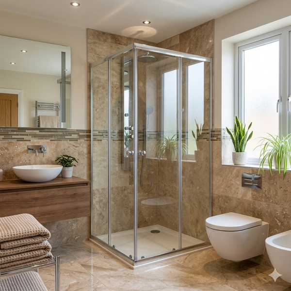 BOX DOCCIA CRISTALLO DUE PORTE 'ACQUA MARINA' cm 70 x 90 - H 185 - cod.2070160