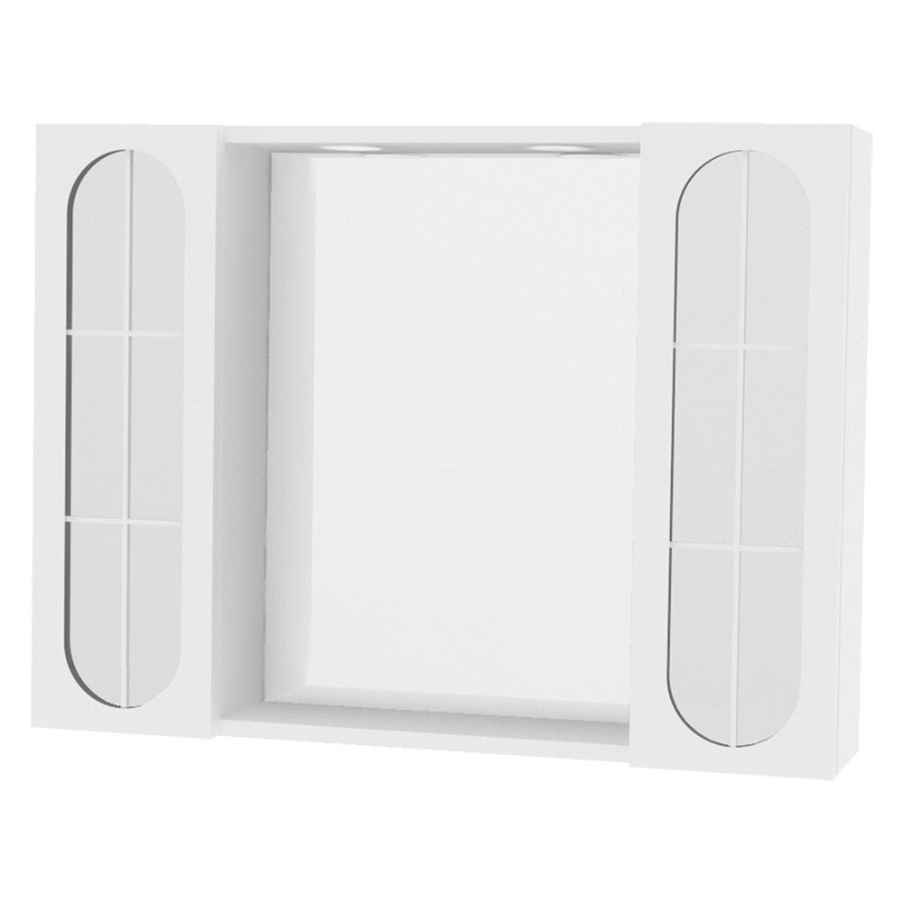 2061342 SPECCHIERA DA BAGNO PENSILE DOPPIO 'OLTEA' art. 940 led - laccata bianca