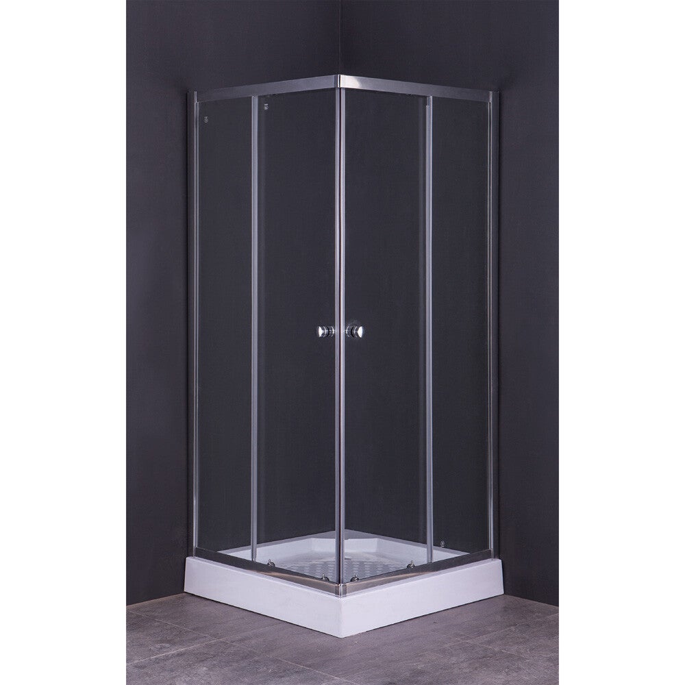 2070166 BOX DOCCIA CRISTALLO A DUE PORTE 'GIADA' cm 80 x 100 - H 185