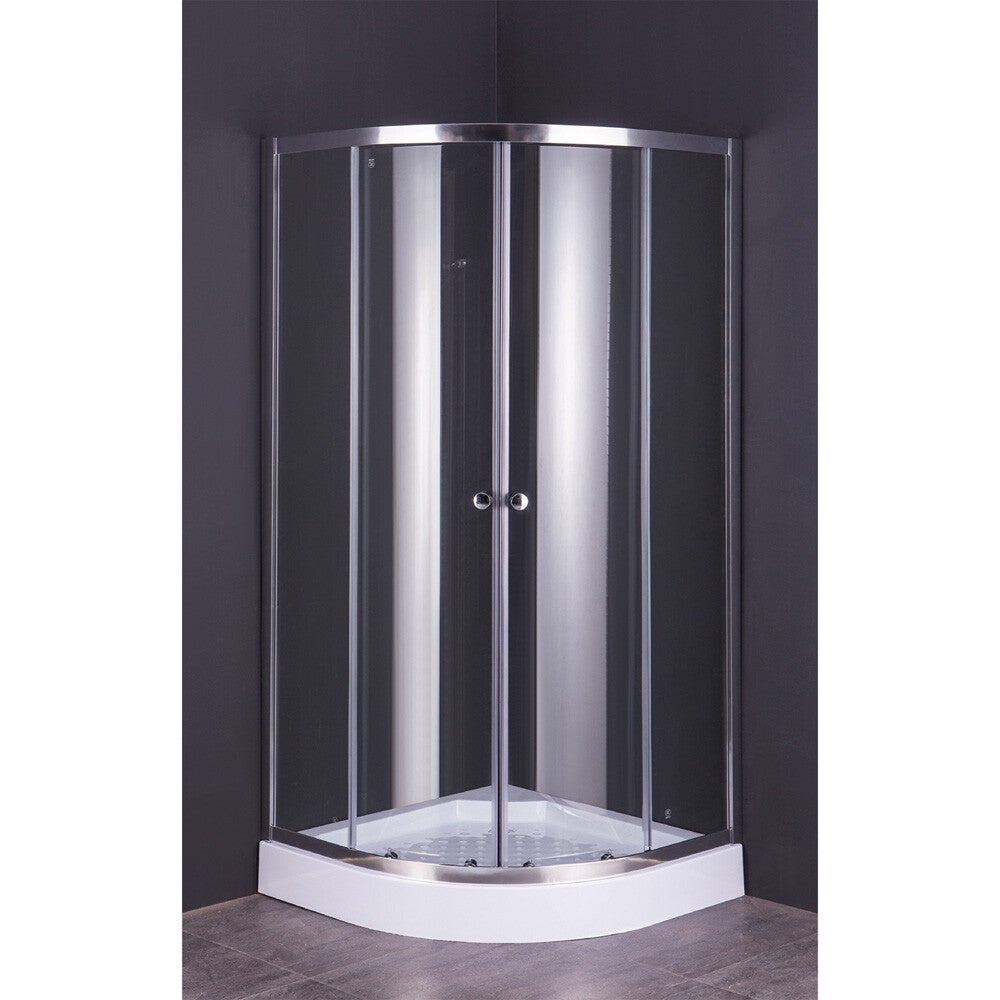 2070150 BOX DOCCIA CRISTALLO SEMICIRCOLARE DUE PORTE 'RUBINO' cm 80 x 80 - H 185