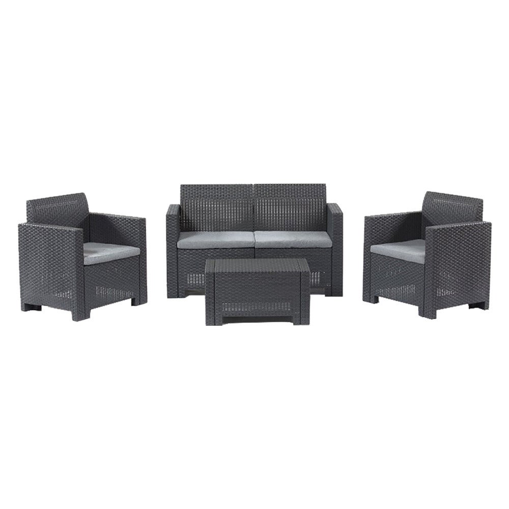 SET DA GIARDINO POLIPROPILENE 'NEBRASKA II' ANTRACITE - cod.6129566