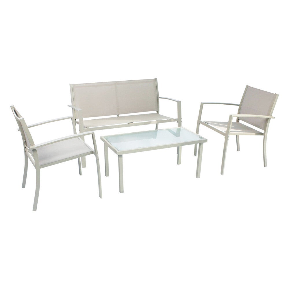 SET GIARDINO IN ACCIAIO 'SCARLINO' colore tortora - cod.6129966