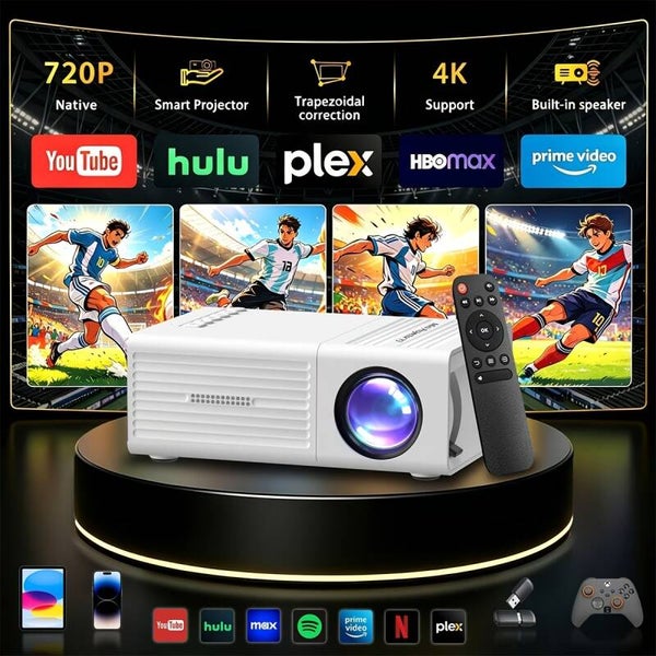 JUBILEE-CARE -  2026 High Definition Video Projector Compatible with Phone PC USB SD Mini Projector