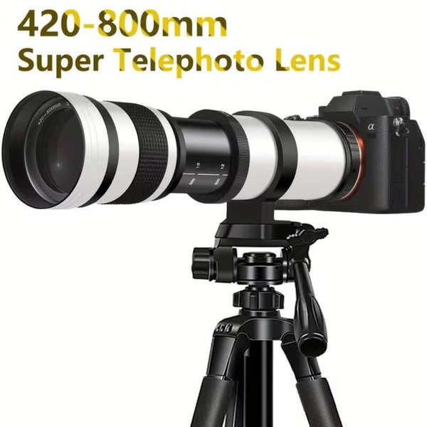Kalandula Steel - Super Telephoto Lens for Canon Nikon Sony 420-800mm F/8.3-16 Long Focus Manual Zoom T Type Mount Compatible