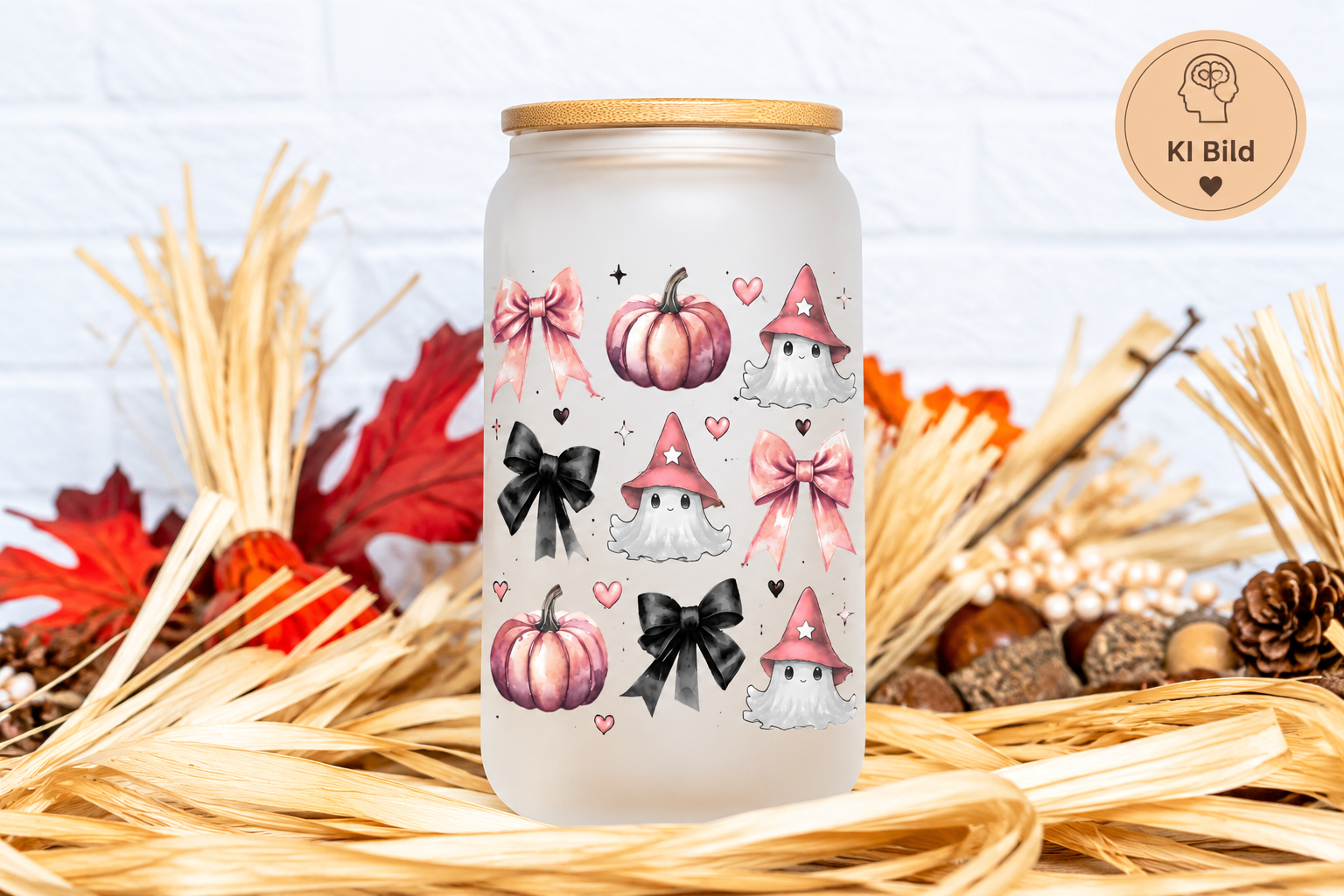 Trinkglas 470 ml / 16 oz 🎀🎃👻 Pink Halloween
