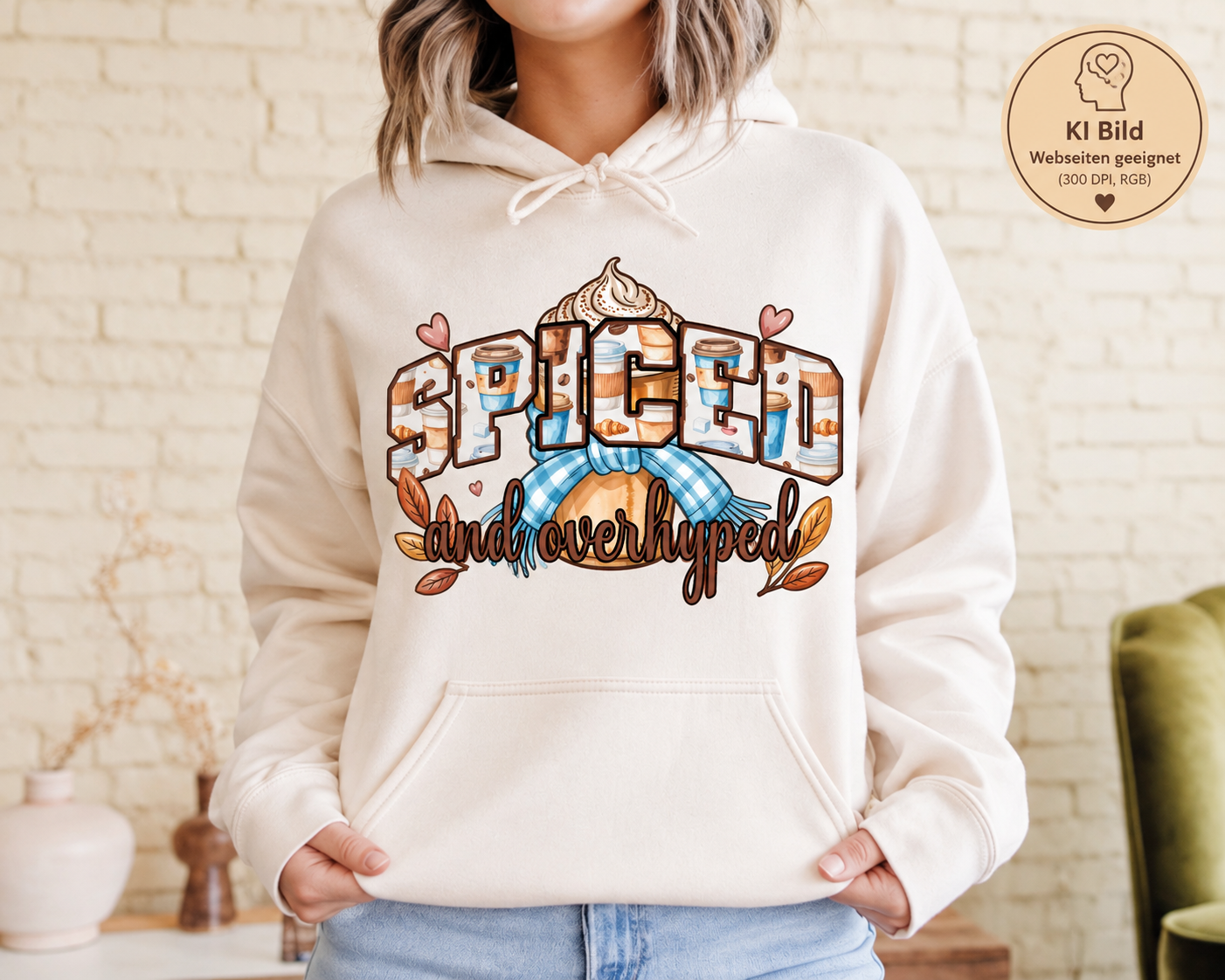 Hoodie Spiced & overhyped ☕🍂🤎