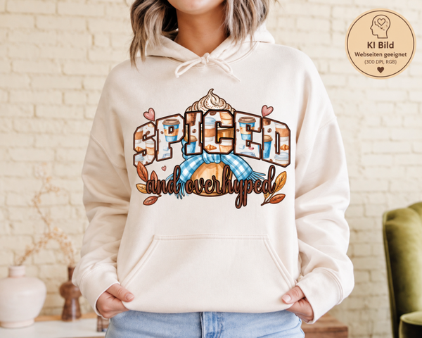 Hoodie Spiced & overhyped ☕🍂🤎