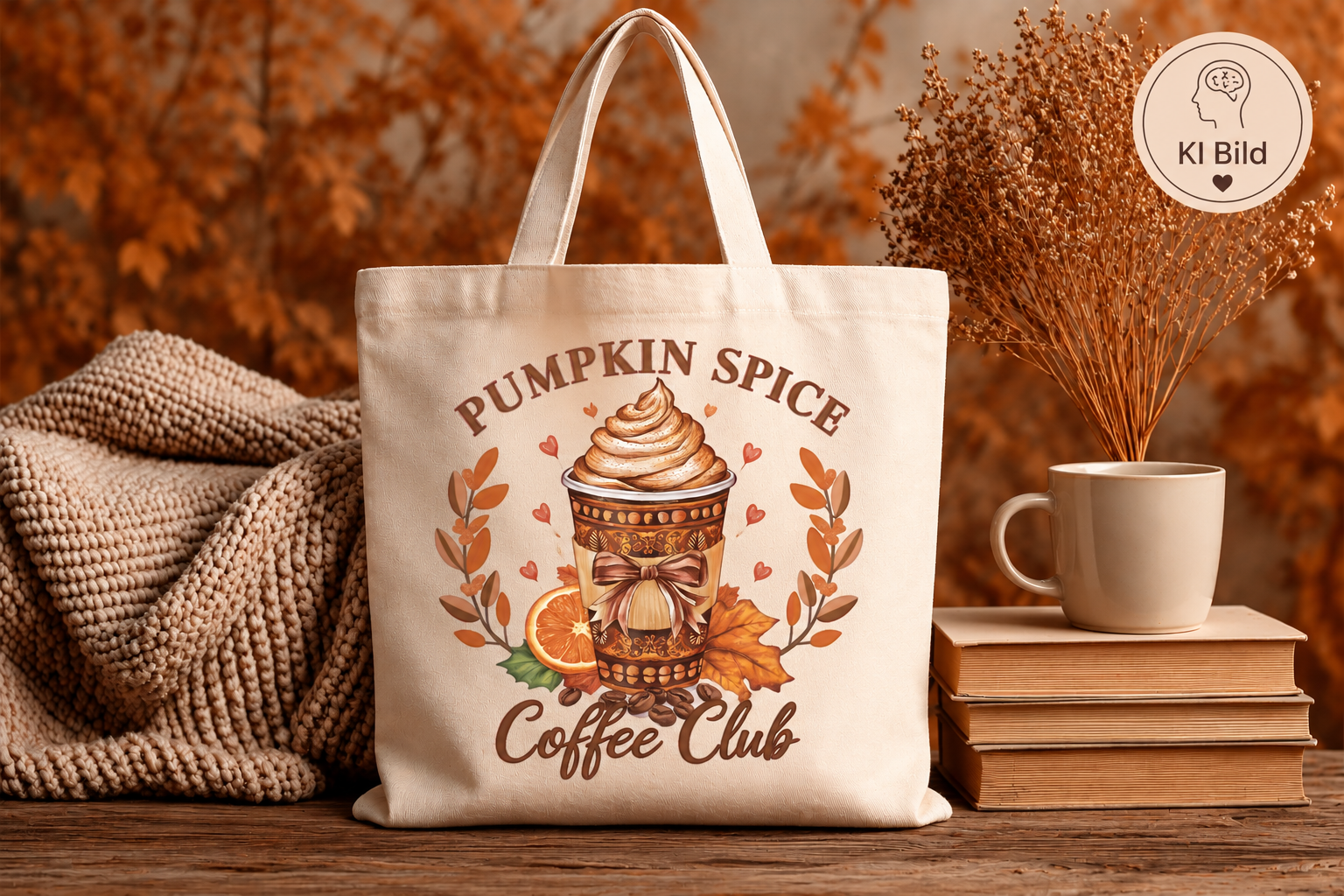 Baumwollstoffbeutel Pumpkin Spice Coffee Club 🍂☕🎃