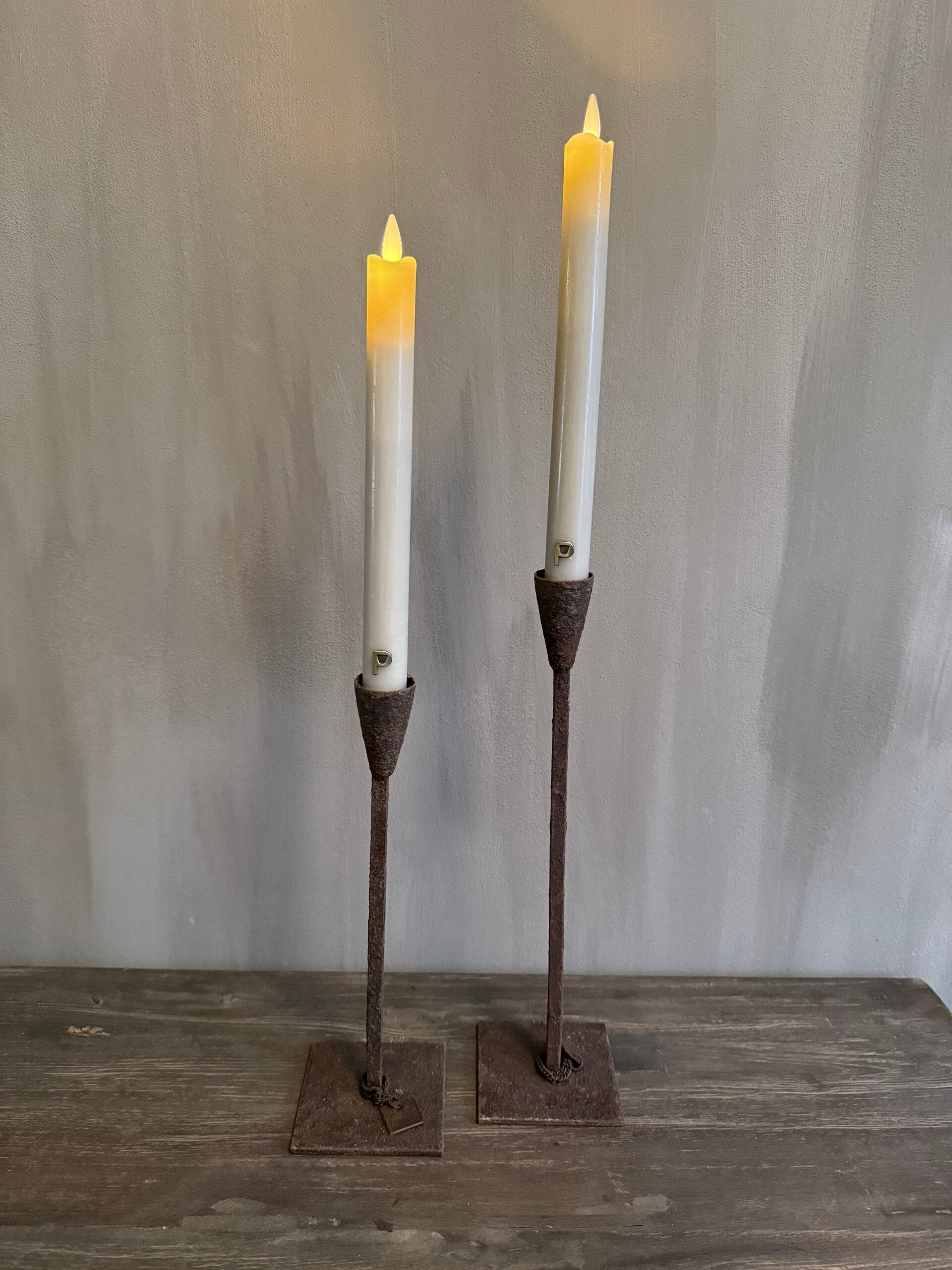 LED dinerkaarsen beige set van 2 - PTMD