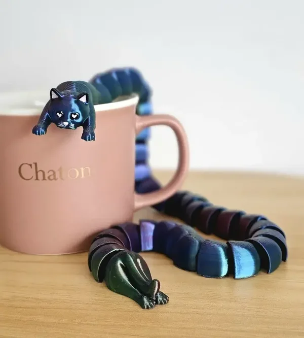 Grand chat articulé 50 cm - Flexible - Décoration / jouet