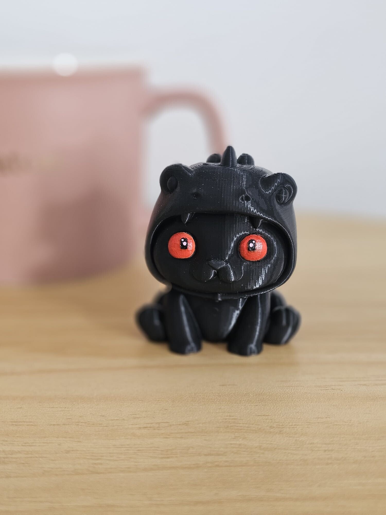 Petit chat dragon kawaii 5.5 cm - figurine 3D peinte à la main - pièce unique