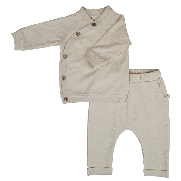Liefiess Nowi Overslagshirtje Jacquard beige