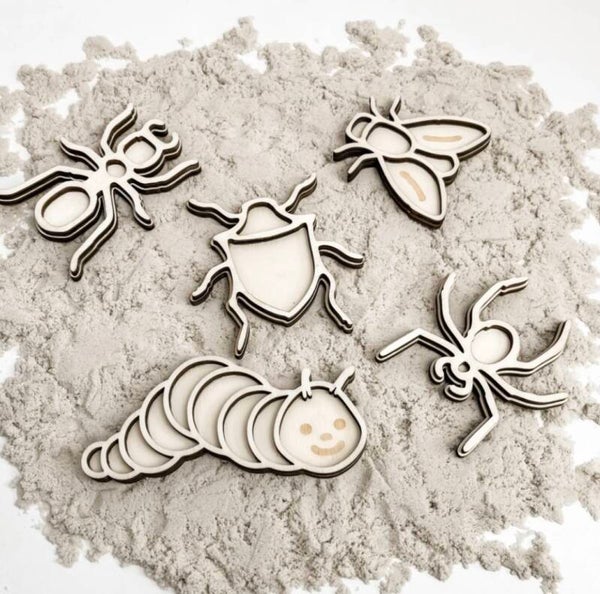 Houten stempelset - Kriebelbeestjes