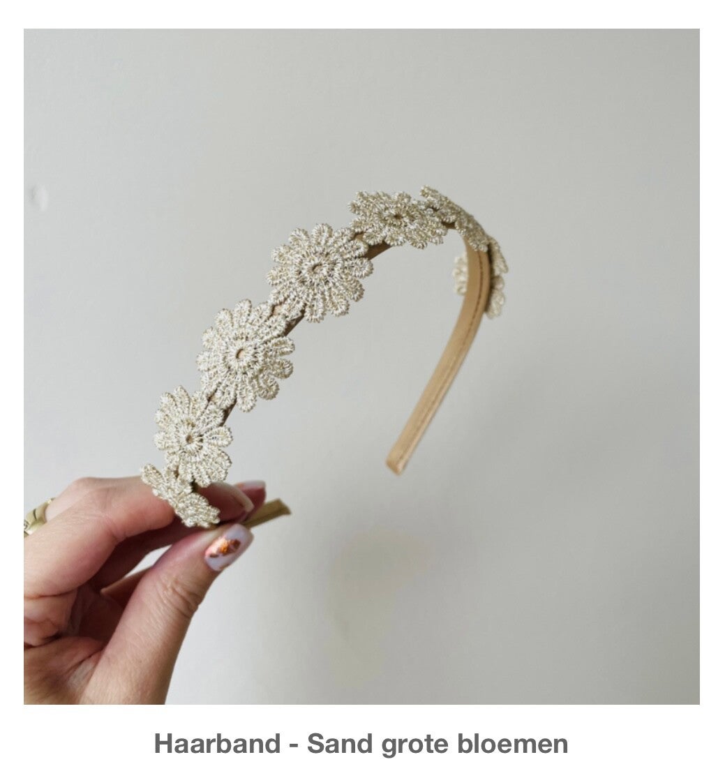 Haarband Sand grote bloemen