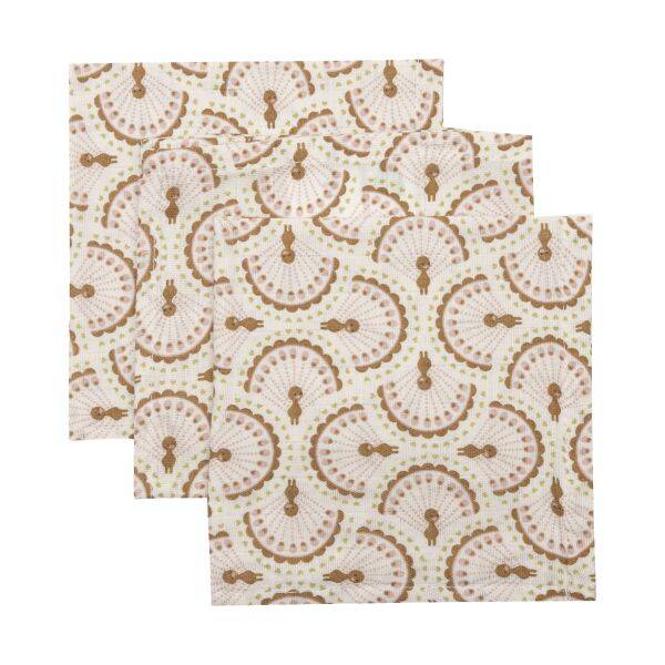 Jollein Hydrofiel Monddoekje - 3 Stuks - 31 x 31 cm - Soft Plumes