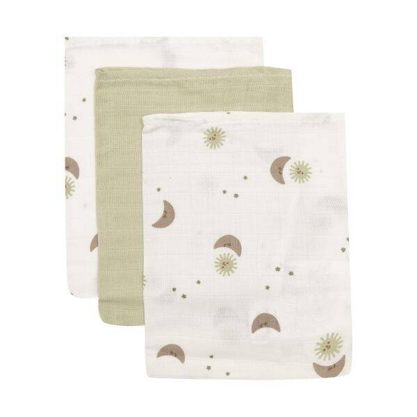 Jollein Over The Moon Hydrofiele Washandjes - 3 Stuks