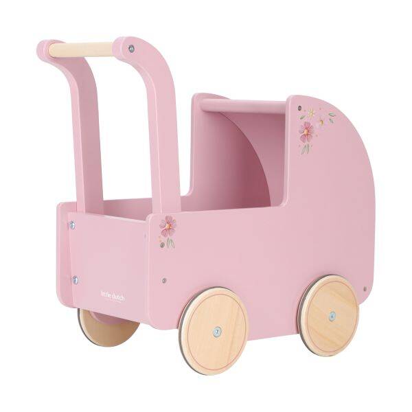 Little Dutch Poppenwagen – Soft Flowers – Roze (Hout)