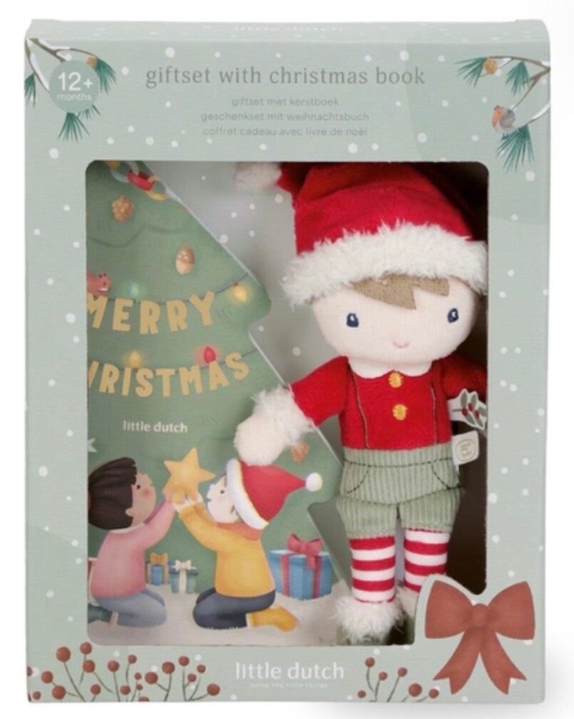 Little Dutch Kerstboek met knuffel Jim - Giftset - NL