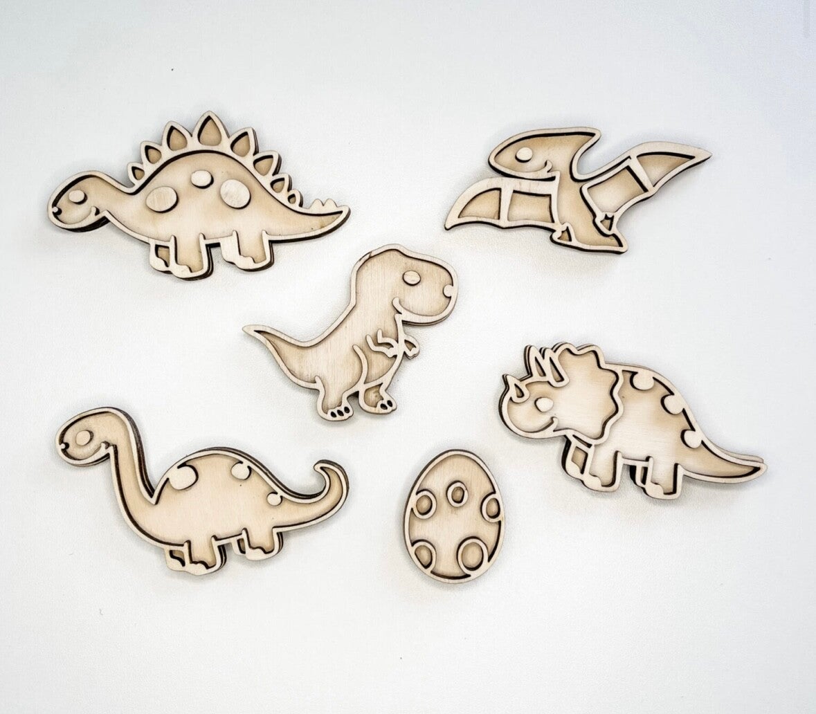 Houten stempel set Dino