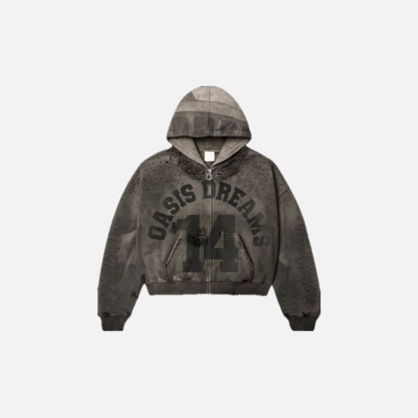 'Obsidian' Rhinestone Zip Up