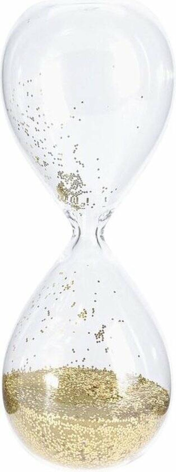 Decoratie zandloper grove gouden glitters 20 cm