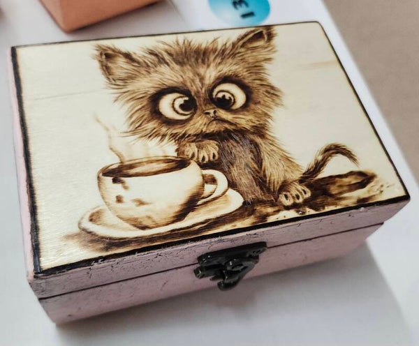 Crazy coffee cat