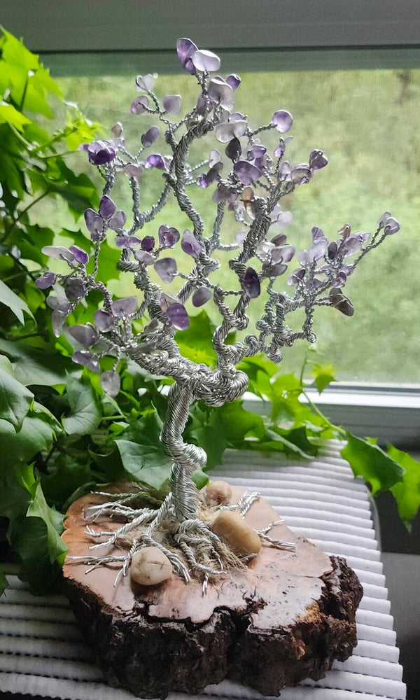 Silver Amethyst Tree Sculpture