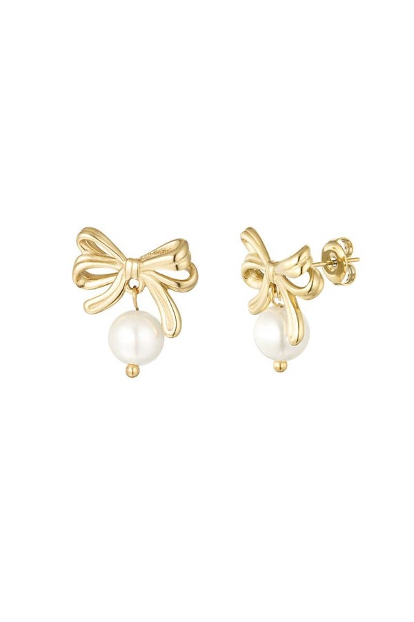 Lustre bow earrings