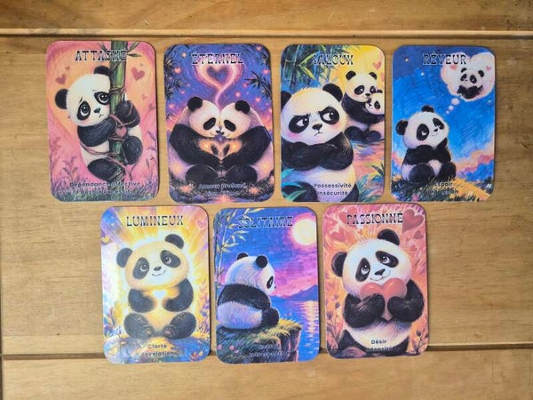 Oracle du Panda qui Aimait Trop – 44 cartes d’amour, d’émotions et de guérison intérieure