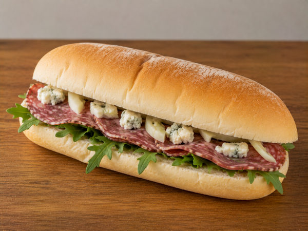 Gorgonzola met italiaanse venkelsalami en rucola