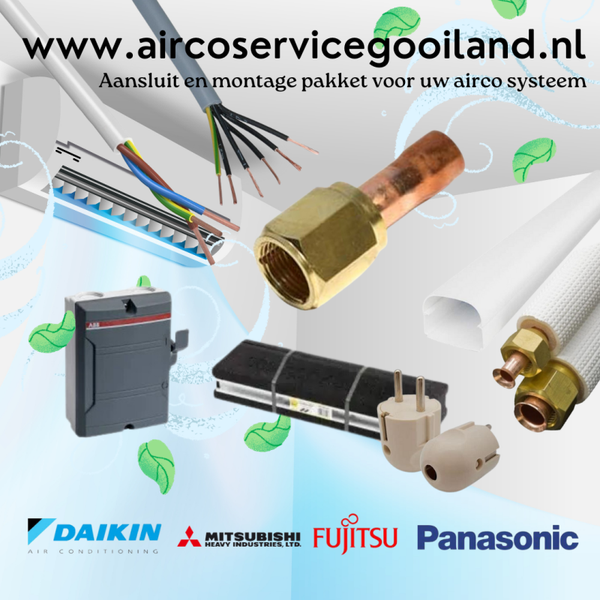 Aansluit set compleet voor uw systeem.