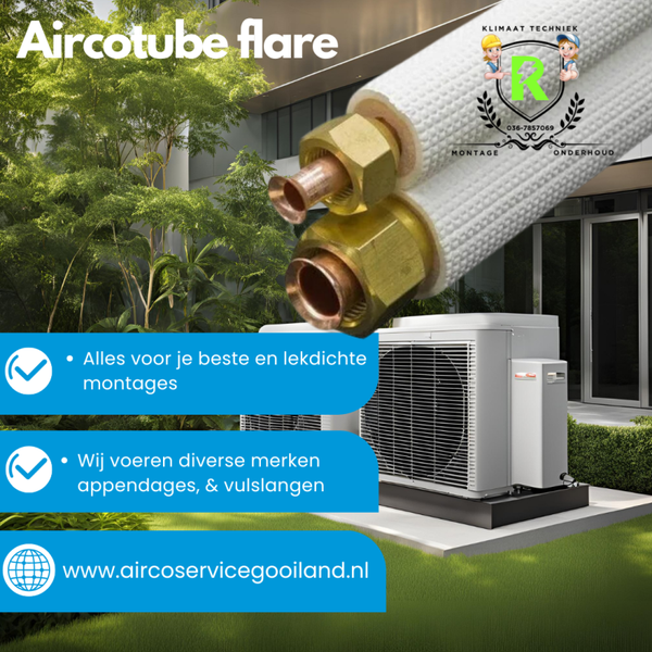 1/4 - 5/8 Aircotube flare geïsoleerde leidingset