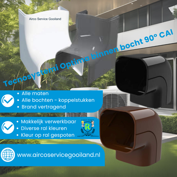 Tecnosystemi Optima binnen bocht 90° 75mm