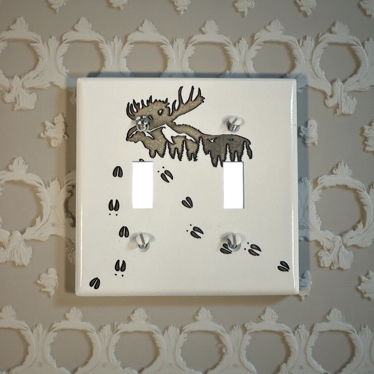 Custom Light Switch Plate #Moose-Double