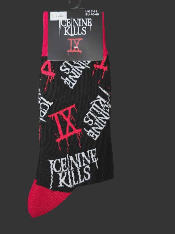 Ice Nine Kills Unisex Ankle Socks: Logos (Black) (UK Size 7 - 11)